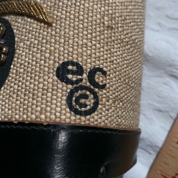 ENID COLLINS of Texas vintage Carriage Trade Purse Wood Jeweled Leather trim - Picture 9 of 12